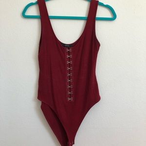Red forever 21 bodysuit